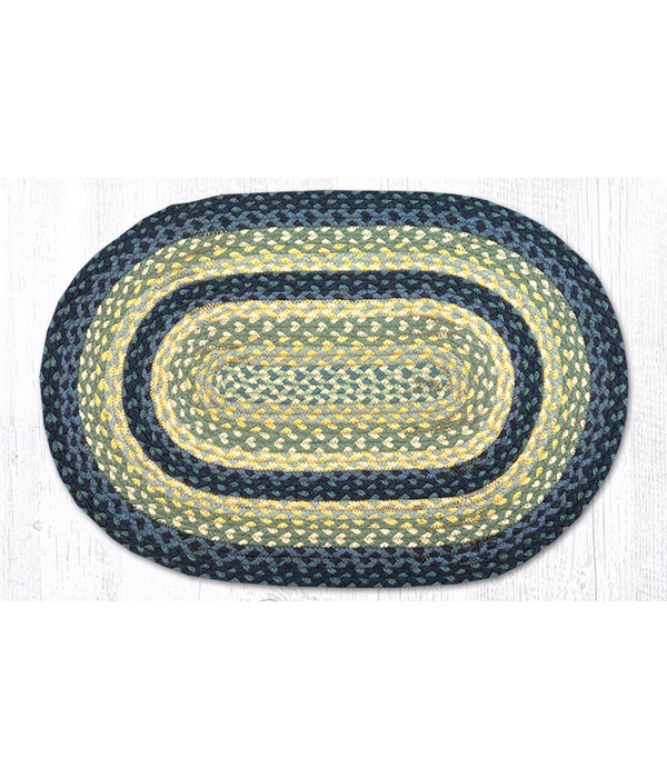 C-362 Breezy Blue/Taupe/Ivory Oval Braided Rug 20 x 30 x 0.17 in.