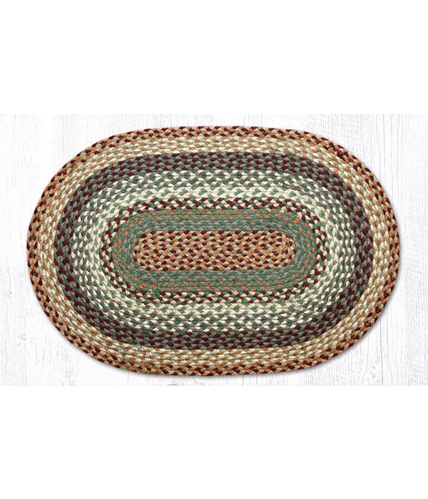C-413 Buttermilk/Cranberry Oval Braided Rug 20 x 30 x 0.17 in.