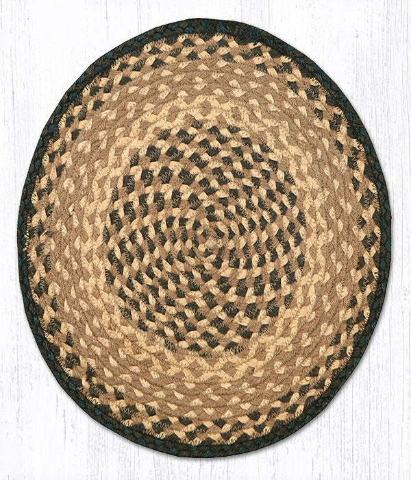 Black & Tan Jute Chair Pad 15 inch Diameter