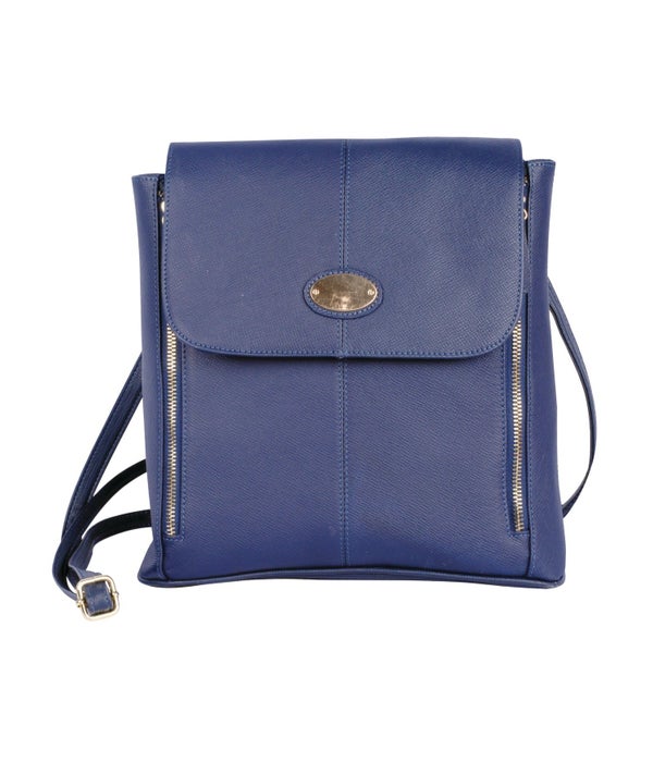 NAVY LEATHER PURSE 11 in.