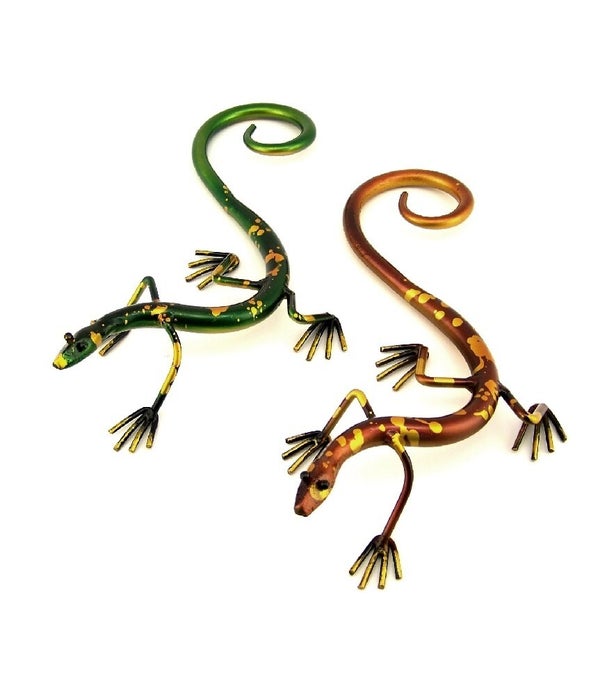 Large Metal Gecko Set of 2 - 12 in. L