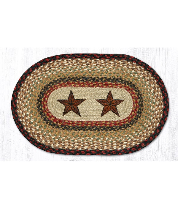 PM-OP-19 Barn Stars Oval Placemat 13 in.x19 in.x0.17 in.