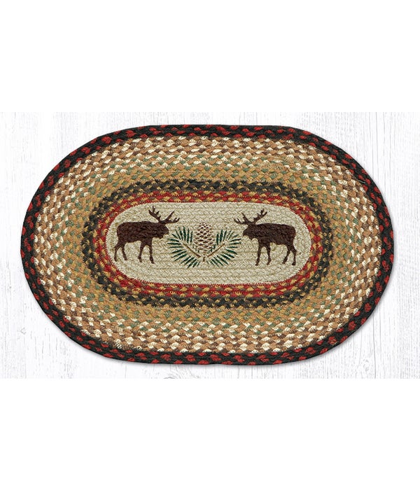 PM-OP-19 Moose/Pinecone Oval Placemat 13 in.x19 in.x0.17 in.