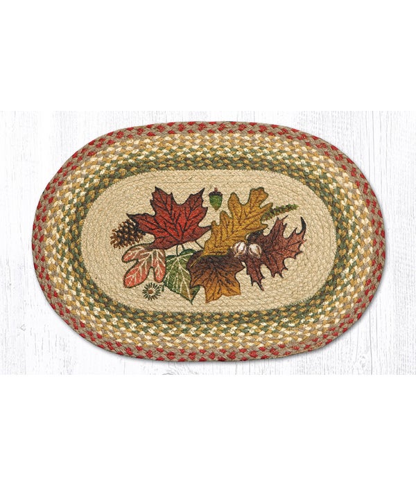 PM-OP-24 Autumn Leaves Oval Placemat 13 in.x19 in.x0.17 in.