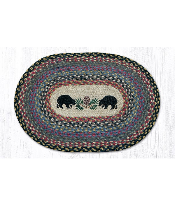 PM-OP-43 Black Bears Oval Placemat 13 in.x19 in.x0.17 in.