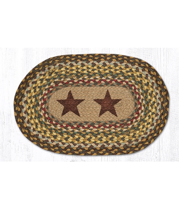 PM-OP-51 Gold Stars Oval Placemat 13 in.x19 in.x0.17 in.