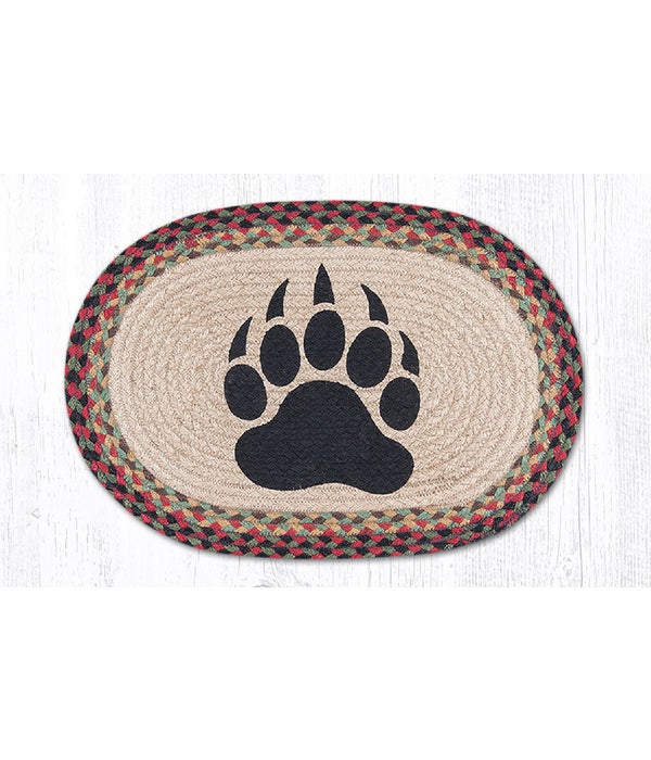 PM-OP-81 Bear Paw Oval Placemat 13 in.x19 in.x0.17 in.