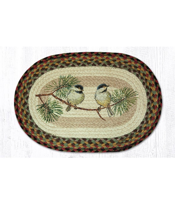 PM-OP-81 Chickadee Oval Placemat 13 in.x19 in.x0.17 in.