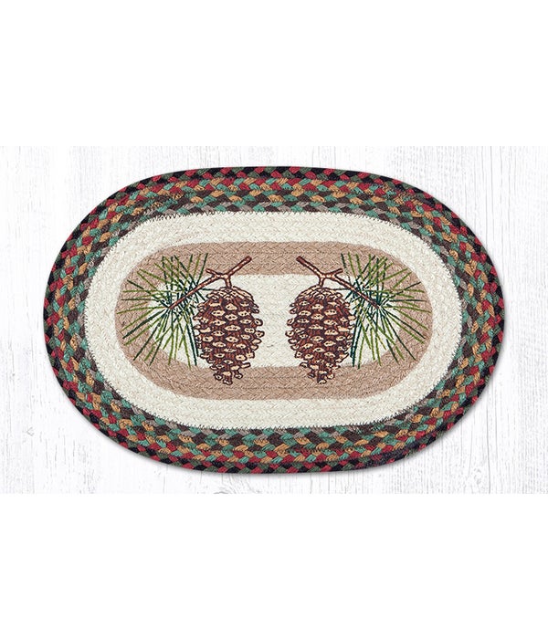 PM-OP-81 Pinecone Oval Placemat 13 in.x19 in.x0.17 in.