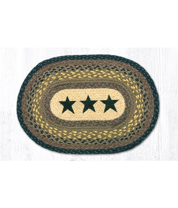 PM-OP-99 Black Stars Oval Placemat 13 in.x19 in.x0.17 in.