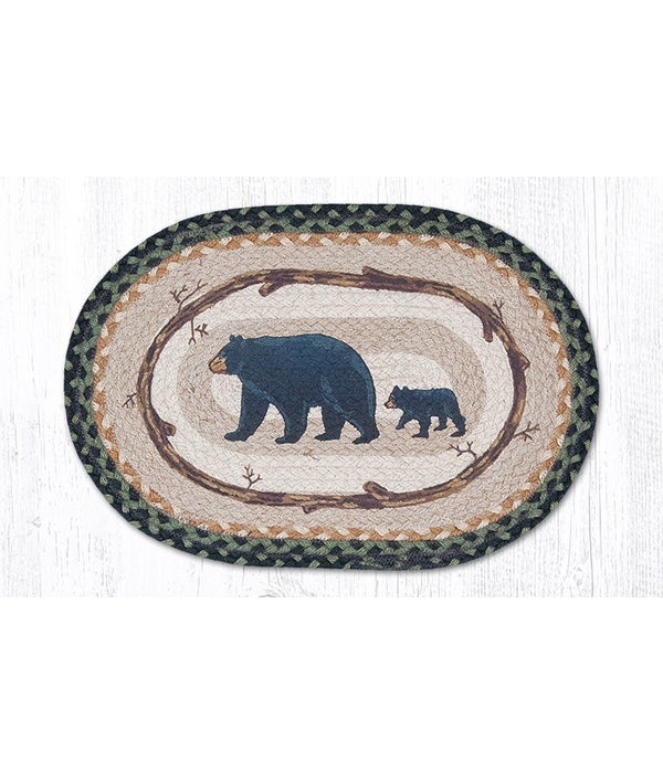 PM-OP-116 Mama & Baby Bear Oval Placemat 13 in.x19 in.x0.17 in.