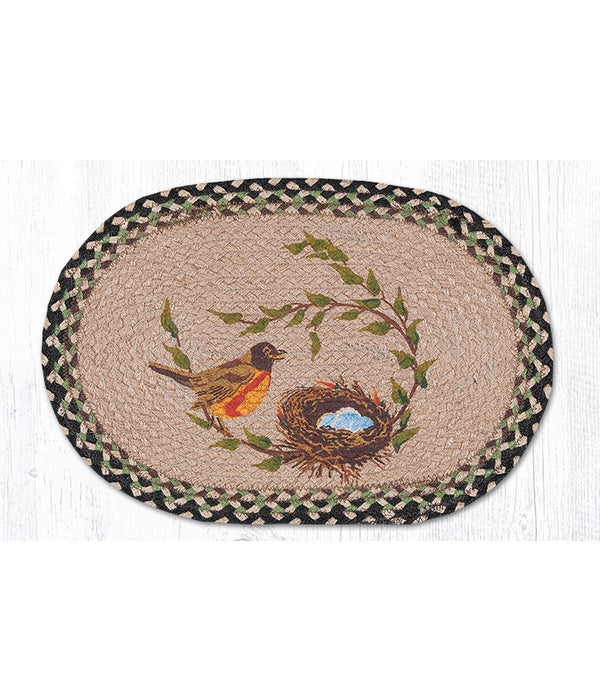 PM-OP-121 Robins Nest Oval Placemat 13 in.x19 in.x0.17 in.