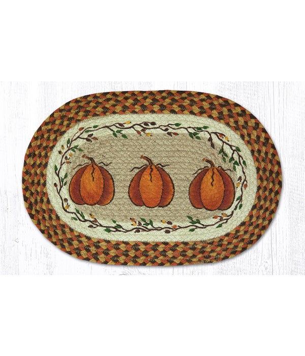 PM-OP-222 Harvest Pumpkin Oval Placemat 13 in.x19 in.x0.17 in.