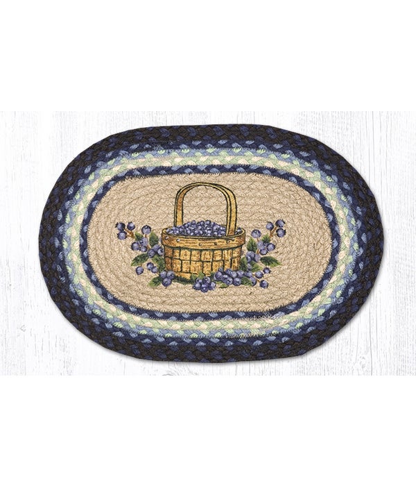 PM-OP-312 Blueberry Basket Oval Placemat 13 in.x19 in.x0.17 in.