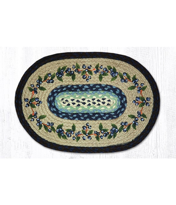 PM-OP-312 Blueberry Vine Oval Placemat 13 in.x19 in.x0.17 in.