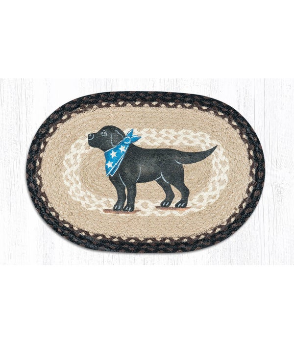 PM-OP-313 Black Lab Oval Placemat 13 in.x19 in.x0.17 in.