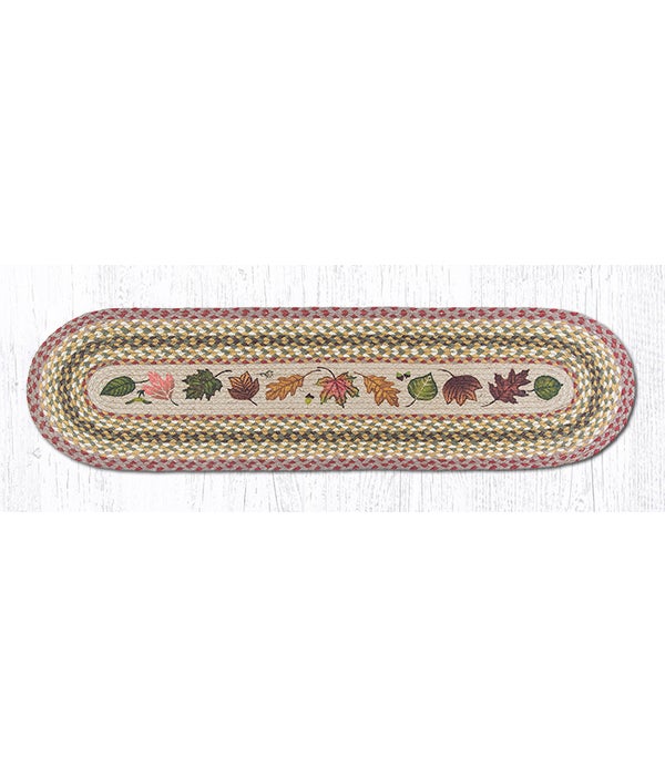 OP-24 Autumn Leaves Oval Patch Runner 13 in.x48 in.x0.17 in.