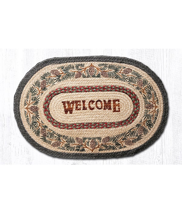 OP-81 Pinecone Welcome Oval Patch 20 x 30 x 0.17 in.