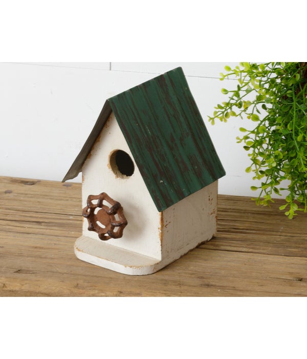 Birdhouse - Green Roof And Faucet Perch