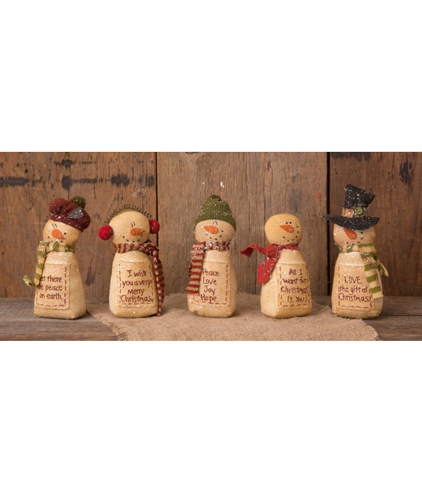 Snow Friends Stick Together - Inspirational Snowmen - 7.5 in.