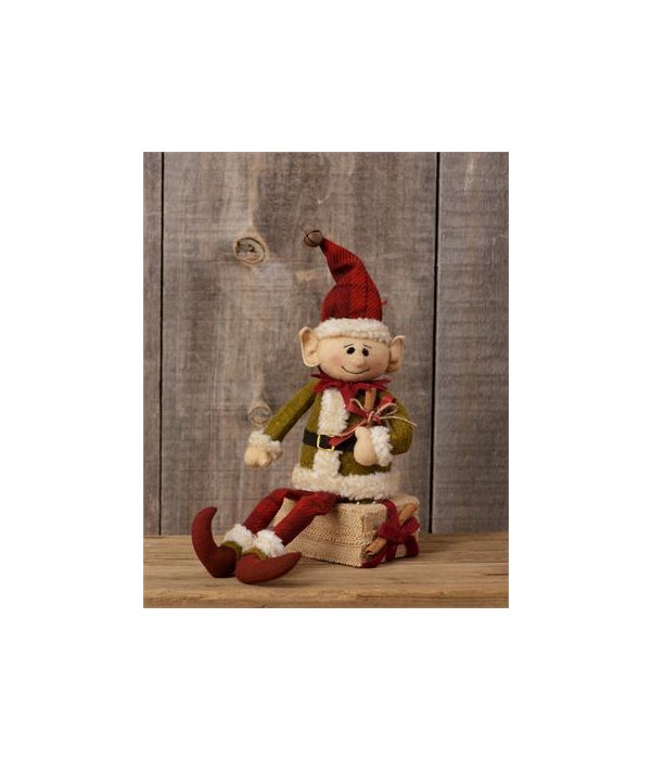 Elf - Sitting On Gift - 12.5 in. x 7 in.