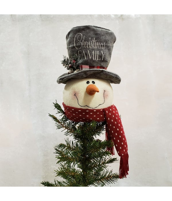 Cozy In Plaid - Tree Topper - Snowman