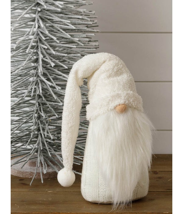 Gnome - White With Fuzzy Hat, Lg