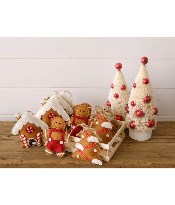 Gingerbread Ornaments - House, Tree, Man