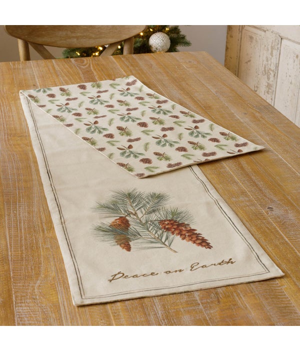 Reversible Table Runner - Peace On Earth - 72 in. L x 13 in. W