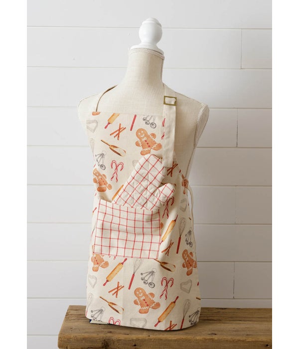 Gingerbread Baking Company Kids Apron And Mitt