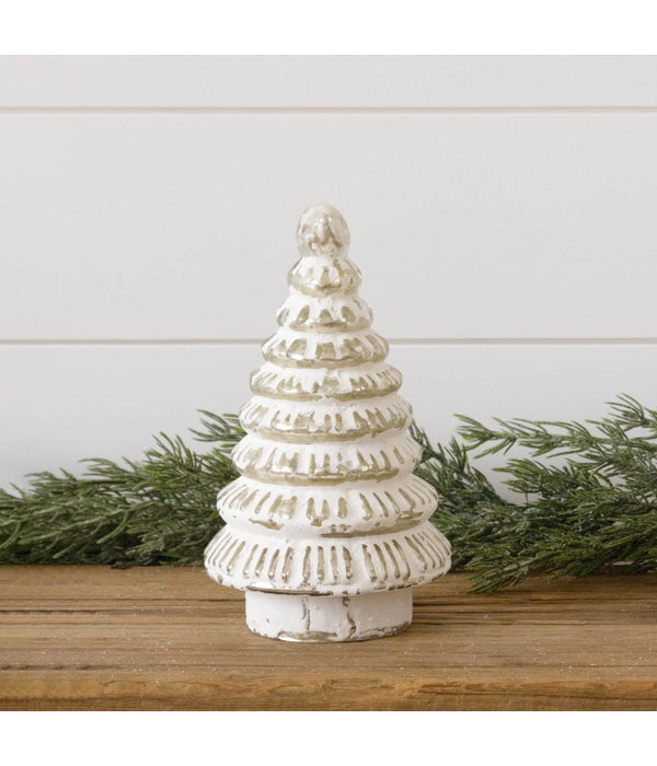 Frosted Mercury Glass Tree, Sm - 8 in. H x 4.5 in. Dia