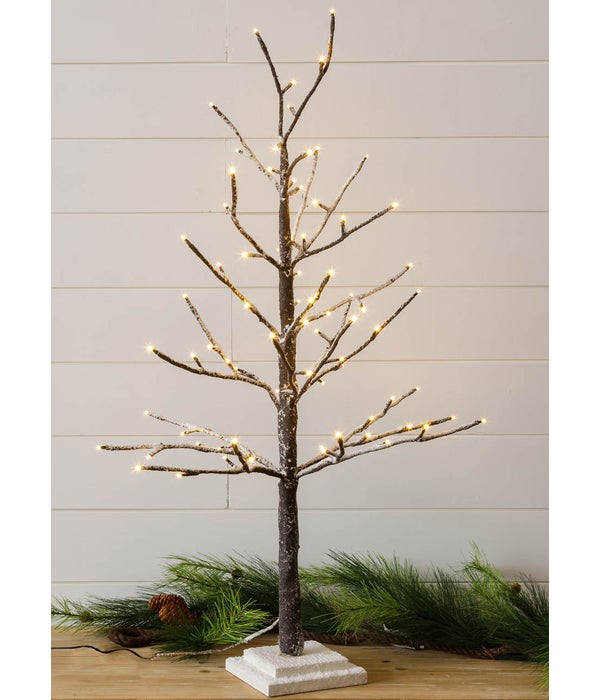 Lighted Flocked Tree, Warm - 37 in. H x 22 in. W