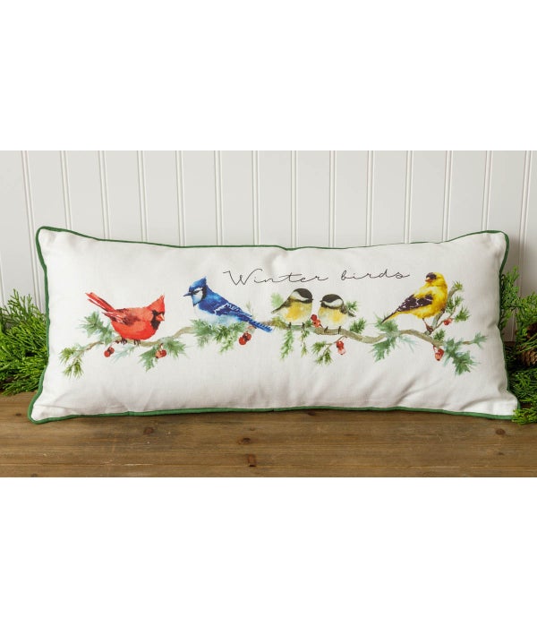 Winter Birds Lumbar Pillow
