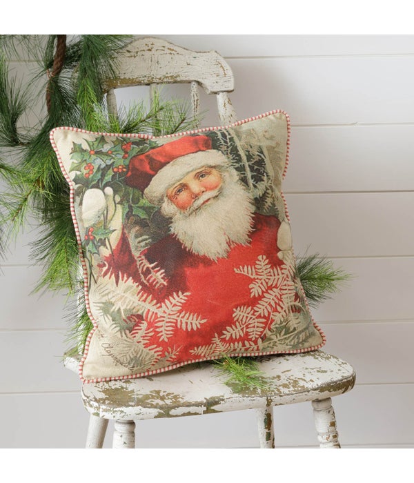 Pillow - Vintage Santa With Striped Back