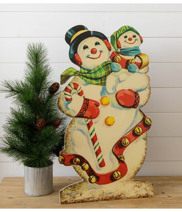 Vintage Snowman Standing Wood Cutout