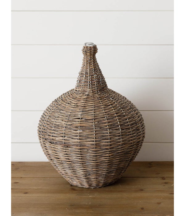 Willow Demijohn With Glass Top