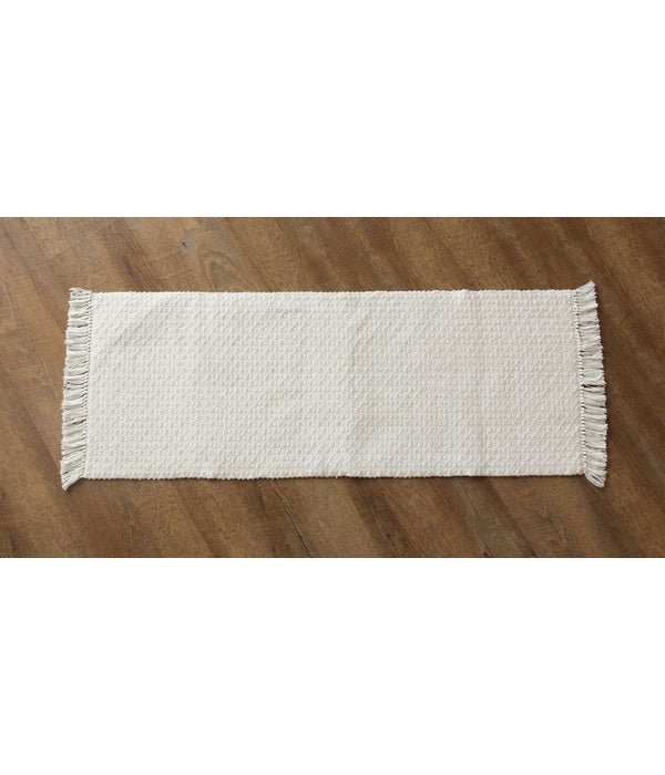 Woven Cotton Table Runner With Fringe