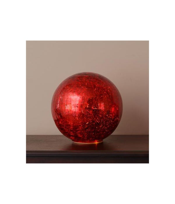 Lit Glass Ball - Large Red - 8 in. Dia