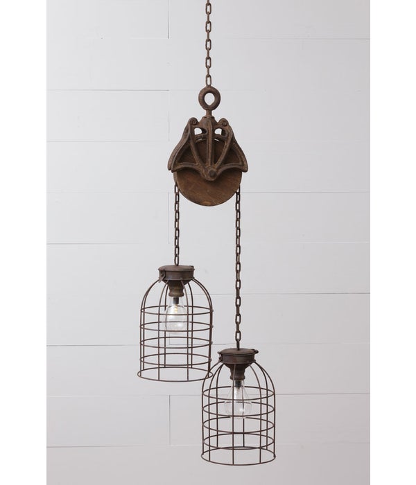 Pendant Light - Cage Dome Pulley