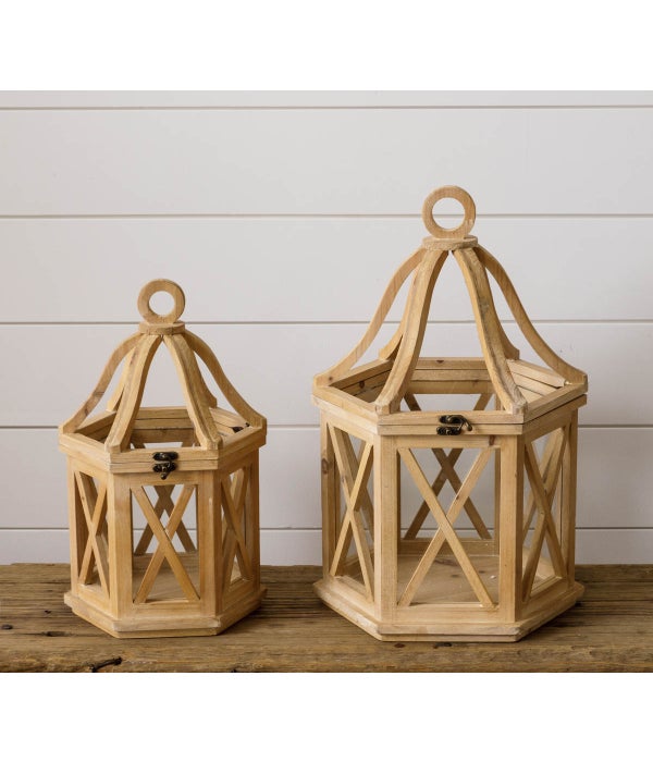 Lanterns - Wood Hexagon