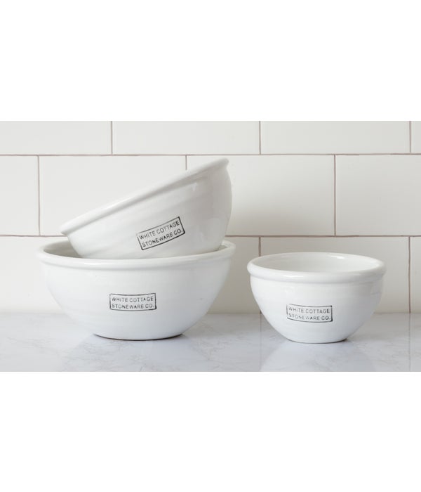 White Cottage Stoneware Bowls