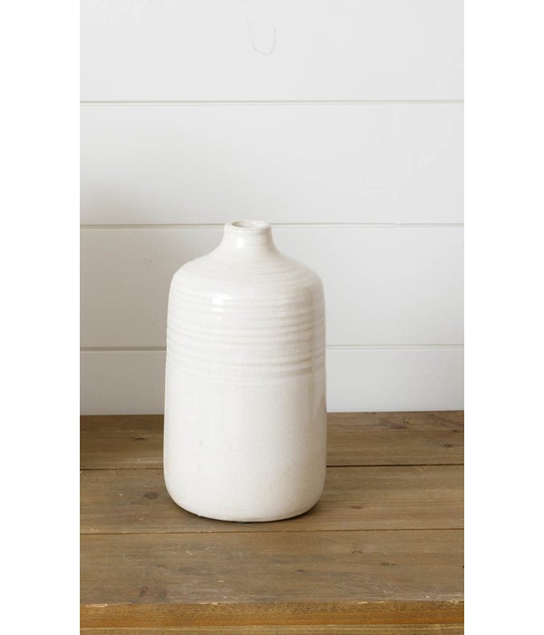 Cream Crackled Vase, Md