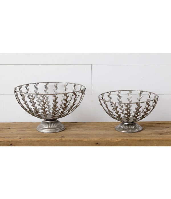 Decorative Bowls with Metal Leaves