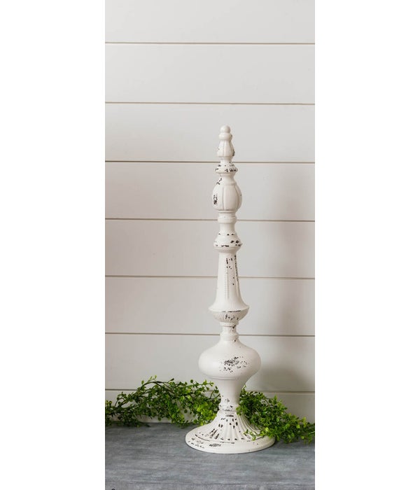 White Distressed Finial, Small