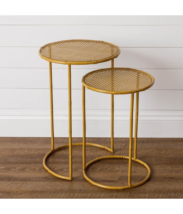 Side Tables - Metal Caning & Bamboo