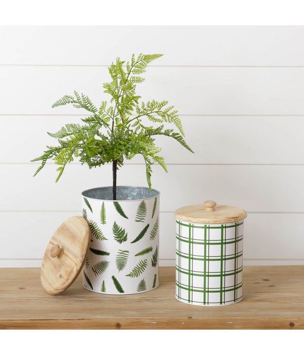 Canisters - Ferns And Stripes