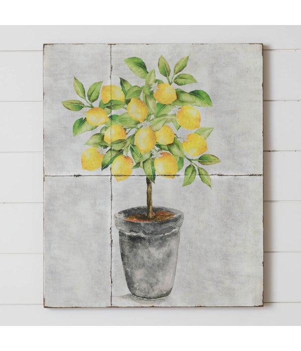 Wall Hanging - Metal Lemon Topiary