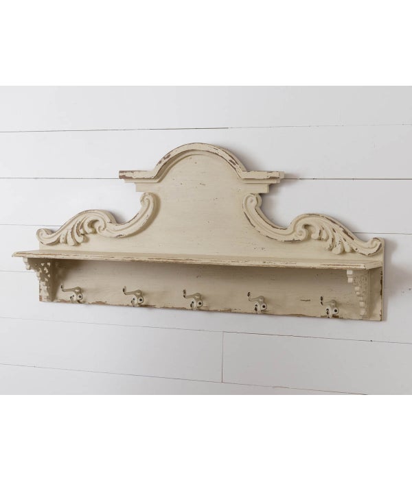 Crown Molding Shelf With Hooks