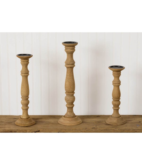 Raw Wood Candle Holders