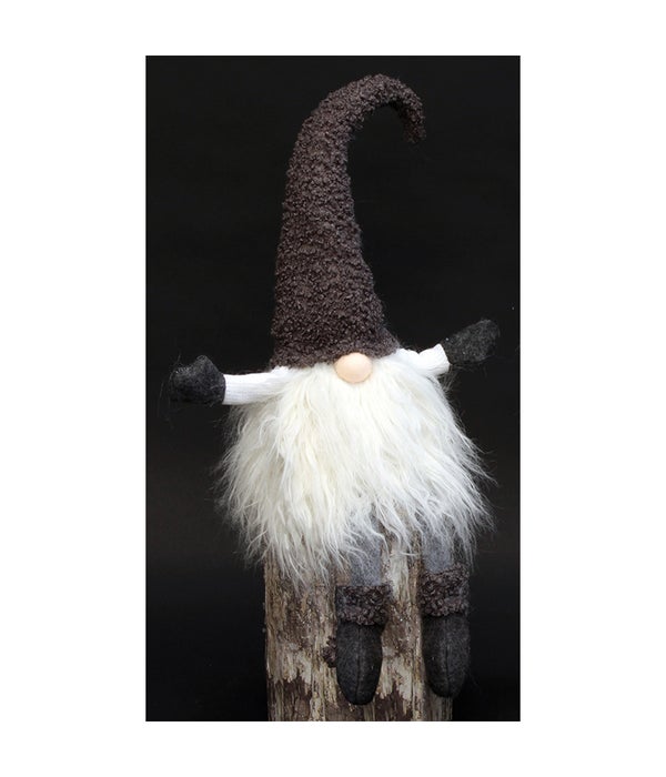 Dangle Leg Plush Santa Gnome w/Grey Hat - 15 in. H
